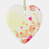 Beautiful Faded Flowers on a Valentines Day Tree セラミックオーナメント (右)