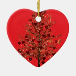 Beautiful Faded Flowers on a Valentines Day Tree C セラミックオーナメント