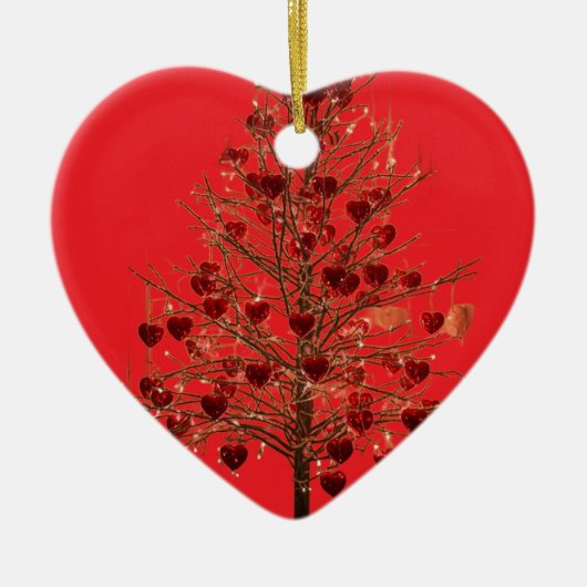 Beautiful Faded Flowers on a Valentines Day Tree C セラミックオーナメント (正面)