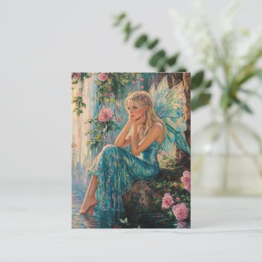 Beautiful Fairy at the Waterfall ポストカード (スタンド正面)