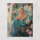 Beautiful Fairy at the Waterfall ポストカード (正面)