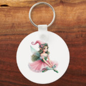 Beautiful Fairy Gnome with Striped Tights Women's  キーホルダー (正面)