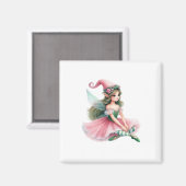 Beautiful Fairy Gnome with Striped Tights Women's  マグネット (正面/裏面)