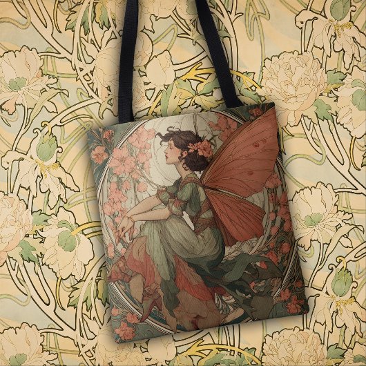 Beautiful Fairy in the Art Nouveau style トートバッグ