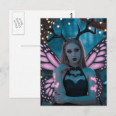 Beautiful Fairy With Black Antlers ポストカード (正面/裏面)