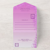 Beautiful Falling Pink Glitter 20th Birthday  オールインワン招待状 (外側)