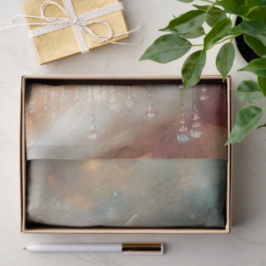 Beautiful Fancy White Horse With Flowers Decoupage 薄葉紙 (ギフト)