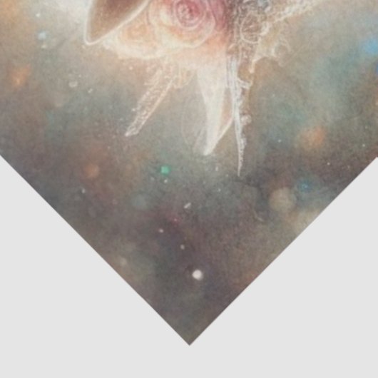 Beautiful Fancy White Horse With Flowers Decoupage 薄葉紙 (詳細)