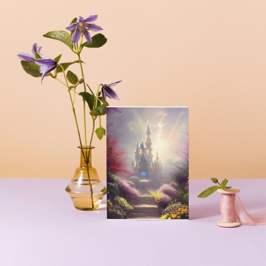 Beautiful Fantasy Castle Gardens Greeting Card カード