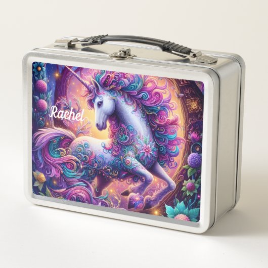 Beautiful Fantasy Unicorn Metal Lunch Box メタルランチボックス (正面)