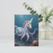 Beautiful Fantasy Unicorn Octopus ポストカード (スタンド正面)
