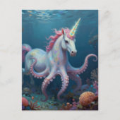 Beautiful Fantasy Unicorn Octopus ポストカード (正面)