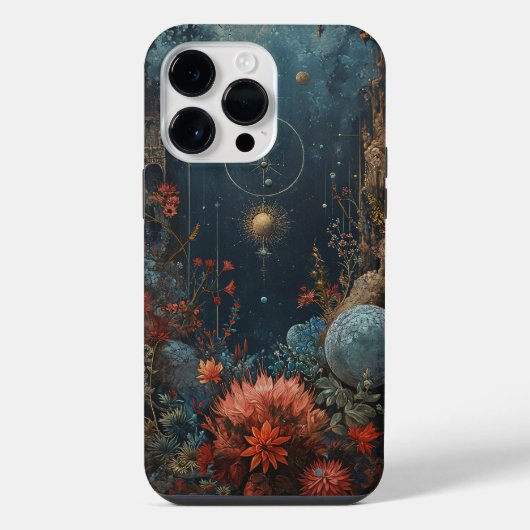 Beautiful Fantasy World - colorful surreal floral iPhoneケース (裏面)
