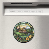 Beautiful Faux Stained Glass Ireland Souvenir マグネット (インサイチュ (食洗機))