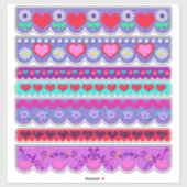 Beautiful Felt Style Valentine's Day Borders シール (シート)
