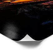 Beautiful fire in ancient fireplace ポスター (コーナー)