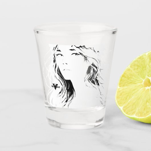 Beautiful Floral Anime Girl – Soft Pastel Aesthe ショットグラス (正面)