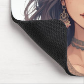 Beautiful Floral Anime Girl – Soft Pastel Aesthe マウスパッド (コーナー)