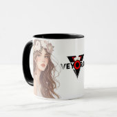 Beautiful Floral Anime Girl – Soft Pastel Aesthe マグカップ (正面左)