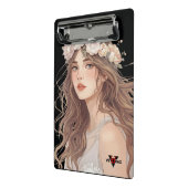 Beautiful Floral Anime Girl – Soft Pastel Aesthe ミニクリップボード (アングル2)