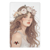 Beautiful Floral Anime Girl – Soft Pastel Aesthe ミニクリップボード (裏面)