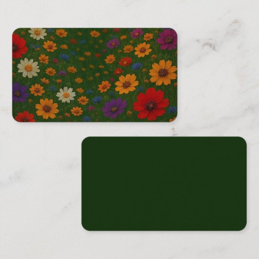 Beautiful Floral Business Card (1) 名刺 (正面/裏面)