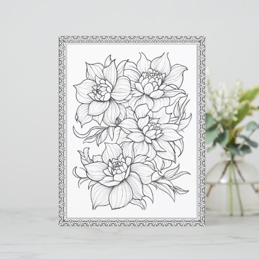 Beautiful Floral Coloring Page Scrapbook Paper (スタンド正面)