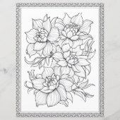 Beautiful Floral Coloring Page Scrapbook Paper (正面)