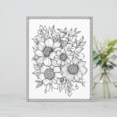 Beautiful Floral Coloring Page Scrapbook Paper (スタンド正面)