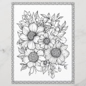 Beautiful Floral Coloring Page Scrapbook Paper (正面)