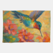 Beautiful Floral Hummingbird Kitchen Towel キッチンタオル (横)