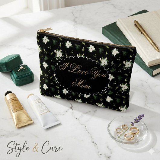 Beautiful Floral Mothers Day Zipper アクセサリーポーチ