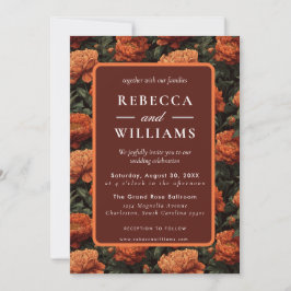 Beautiful Floral Peonies Wedding Invitation 招待状