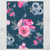 Beautiful floral pink and blue page (裏面)