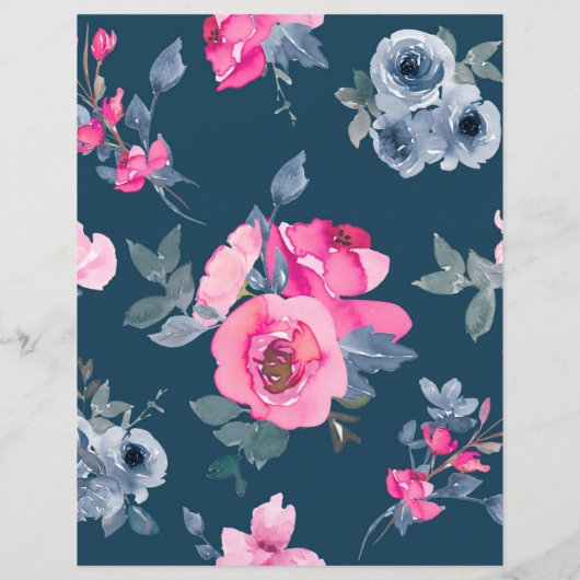 Beautiful floral pink and blue page (裏面)