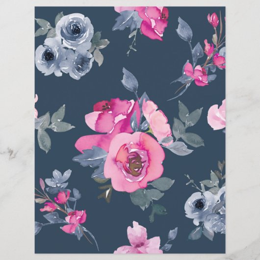 Beautiful floral pink and blue page (正面)