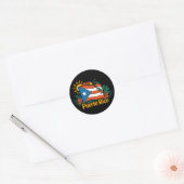 Beautiful Floral Puerto Rico Flag Artwork ラウンドシール (封筒)