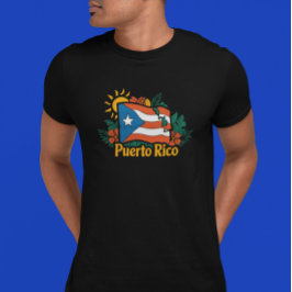Beautiful Floral Puerto Rico Flag Artwork Tシャツ