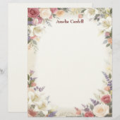 Beautiful Floral Sprays Stationery Paper レターヘッド (正面/裏面)