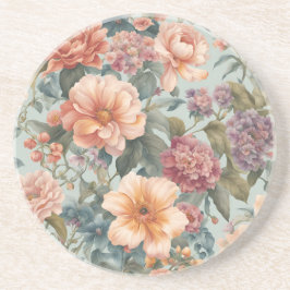 Beautiful Floral Vintage Flower Painting コースター