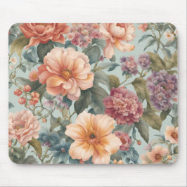 Beautiful Floral Vintage Flower Painting マウスパッド