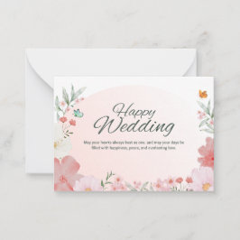 Beautiful Floral Wedding Invitation Template ノートカード