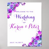 Beautiful Floral Welcome Wedding Poster ポスター (正面)