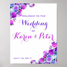 Beautiful Floral Welcome Wedding Poster