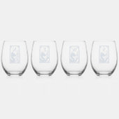 Beautiful Flow Blue Style Mahjong Wine Glasses ステムなしワイングラス (裏面)
