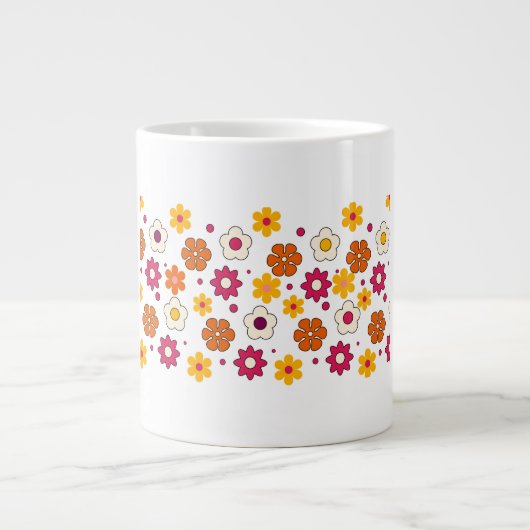 Beautiful flower pattern mug ジャンボコーヒーマグカップ (正面)