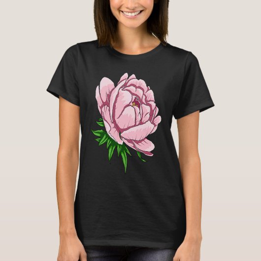 Beautiful Flower Peony Floral Pink Peonies Tシャツ (正面)