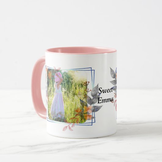 beautiful flower photo frame マグカップ (正面左)