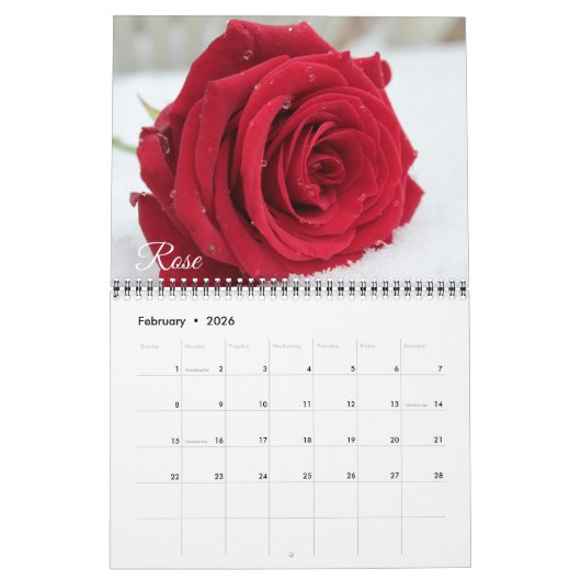 Beautiful Flowers Calendar カレンダー (2月 2026)