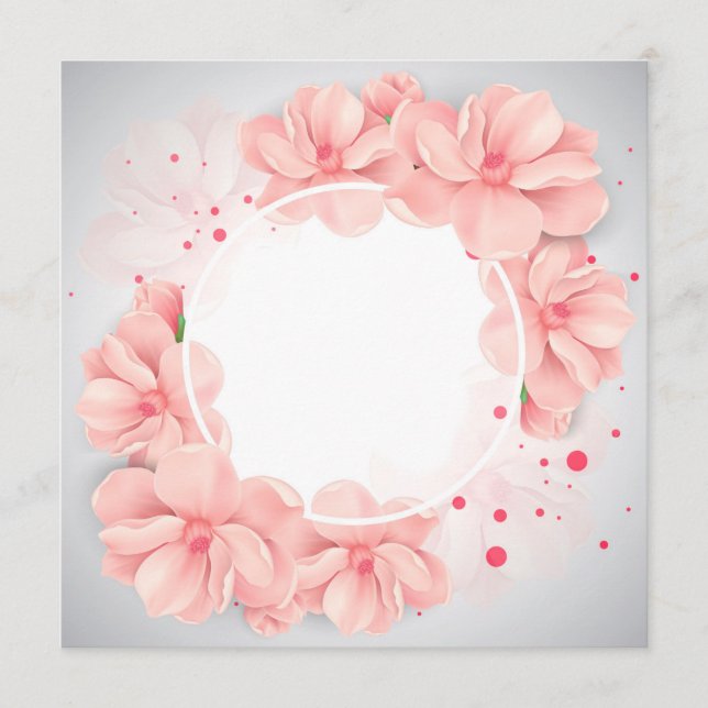 Beautiful flowers in a round frame (正面)